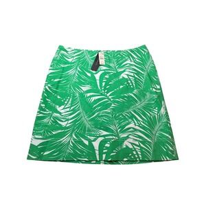 NEW Talbots Kelly Green White Tropical Floral Pencil Straight Skirt Sz 12 Petite